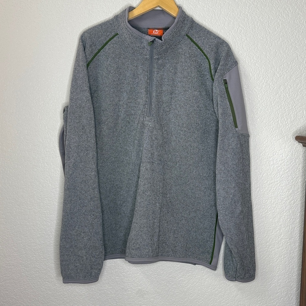 Merrell Mens Quarter Zip Sweater Long Sleeve Gray size XLarge - Picture 3 of 10